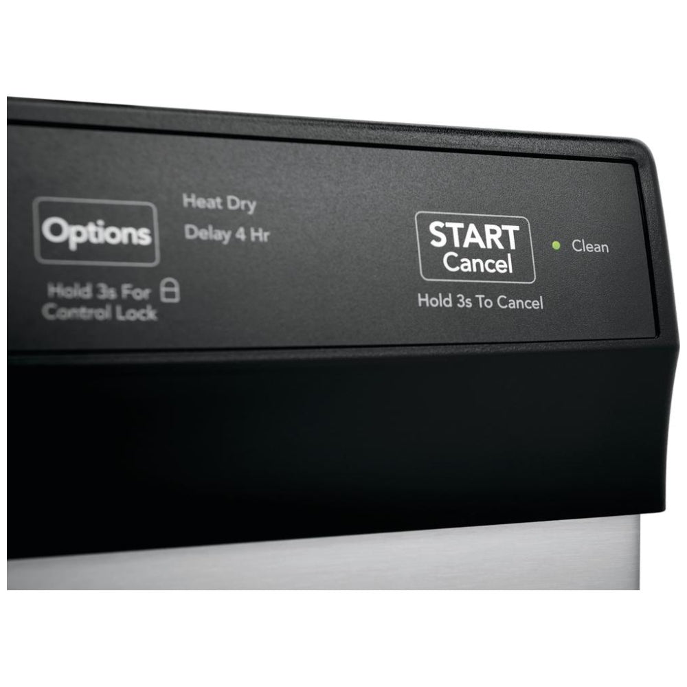 Frigidaire FFCD2413US Dishwasher, 24 inch Exterior Width, 55 dB Decibel Level, Full Console, 3 Wash Cycles, 14 Capacity (Place Settings), Hard Food Disposal, 2 Loading Racks, Stainless Steel colour