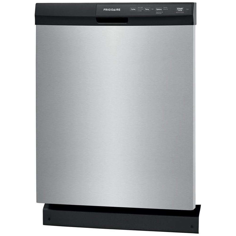 Frigidaire FFCD2413US Dishwasher, 24 inch Exterior Width, 55 dB Decibel Level, Full Console, 3 Wash Cycles, 14 Capacity (Place Settings), Hard Food Disposal, 2 Loading Racks, Stainless Steel colour